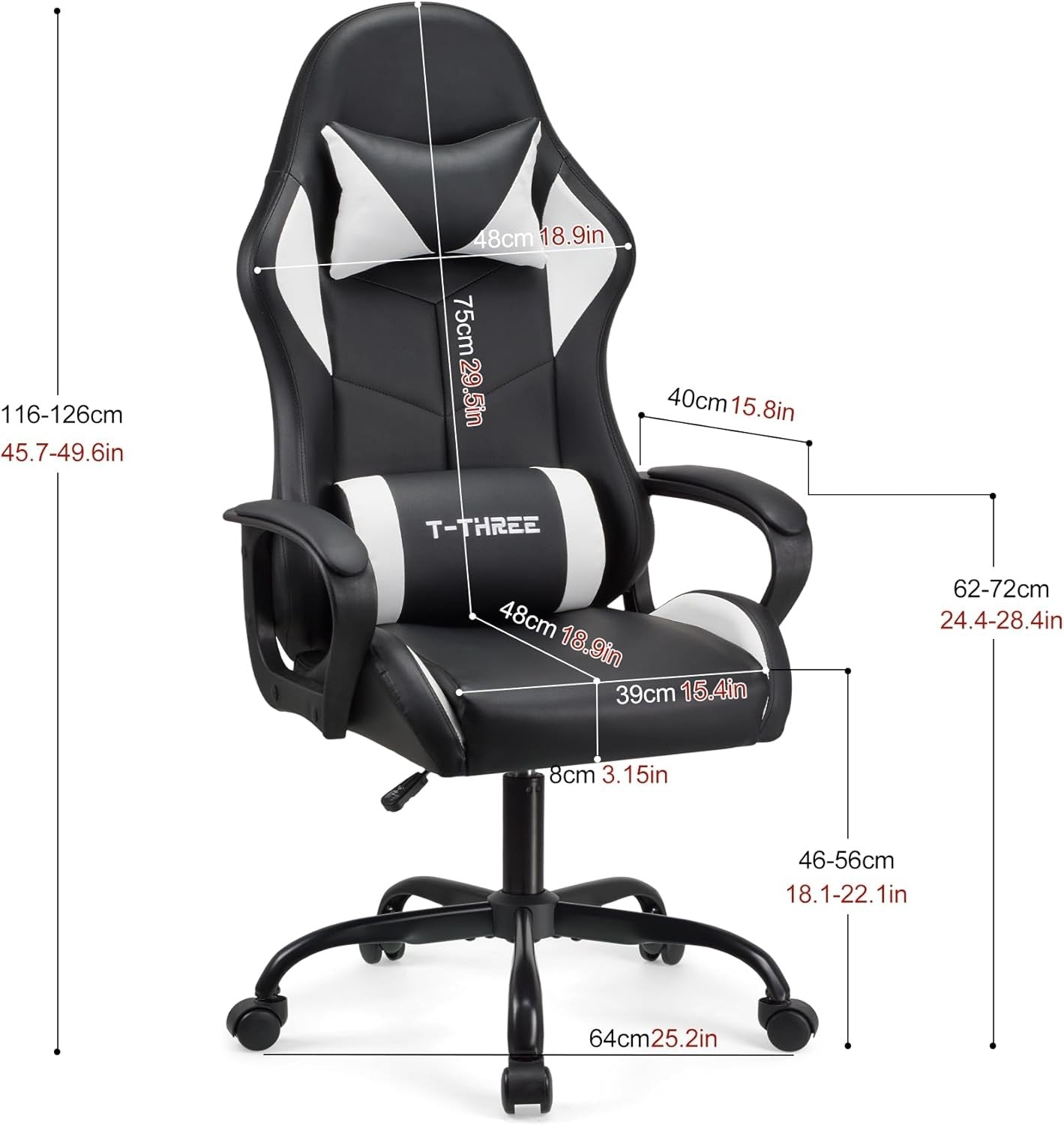 Ergonomic Gaming Chair High Back Swivel Office Chair White