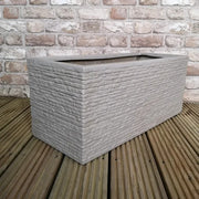 Stone Slate Effect Garden Trough Planter 60cm Indoor Outdoor Frostproof