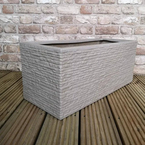 Stone Slate Effect Garden Trough Planter 60cm Indoor Outdoor Frostproof