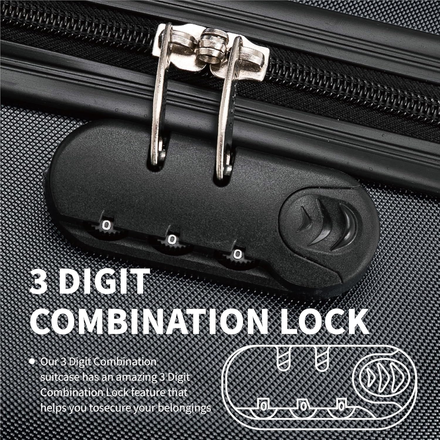 24” Medium Hard Shell Suitcase Lightweight ABS Spinner Check In Case