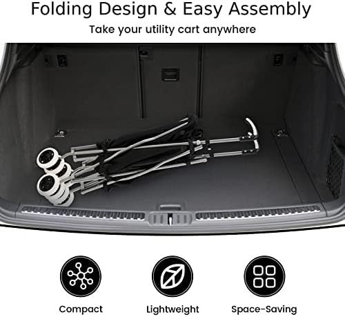 Extra Large 90L 8-Wheel Folding Shopping Trolley Cart Black