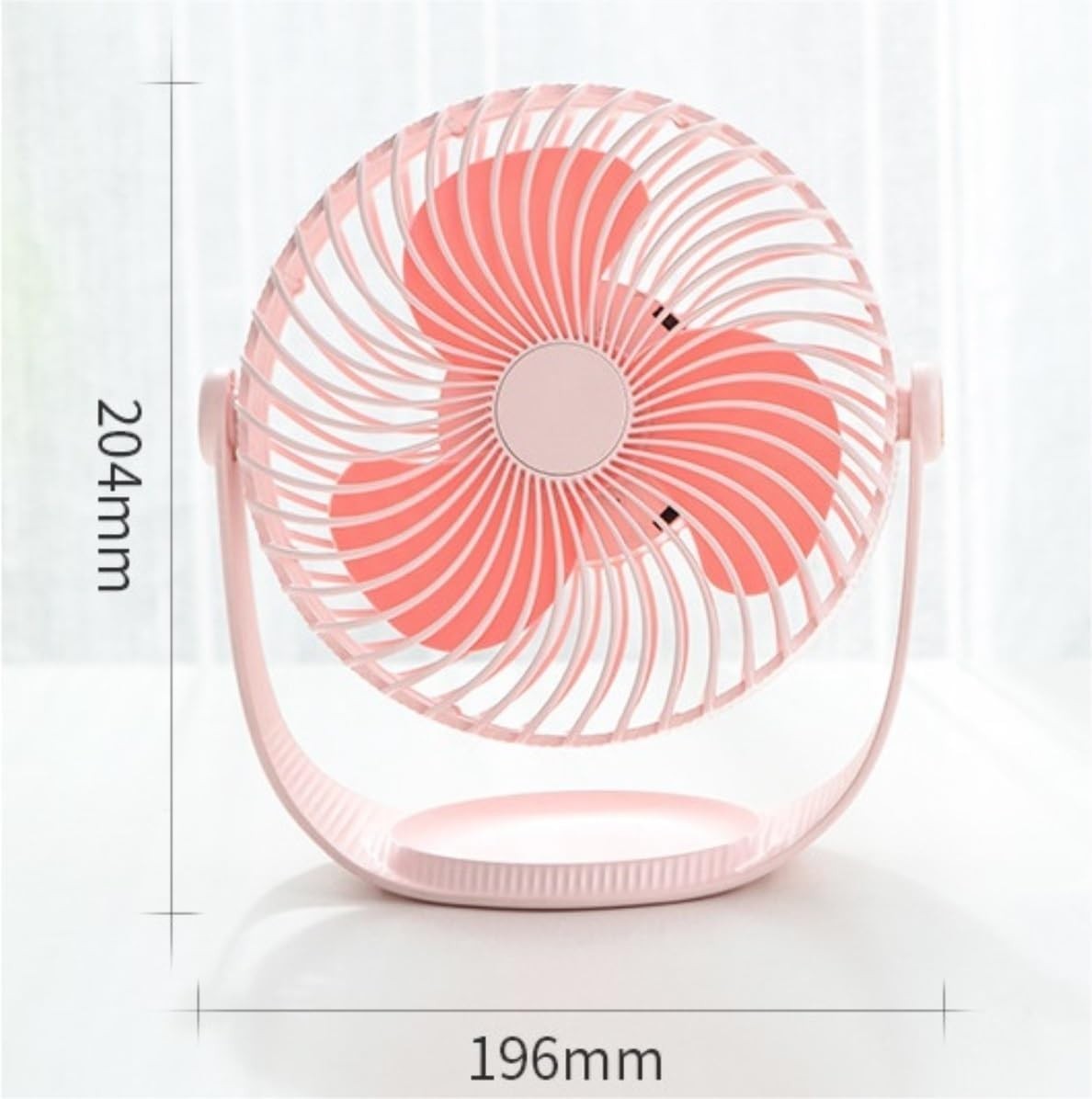 Rechargeable Table Desk Fan 180° Rotation Quiet Mini USB Cooling Fan Pink