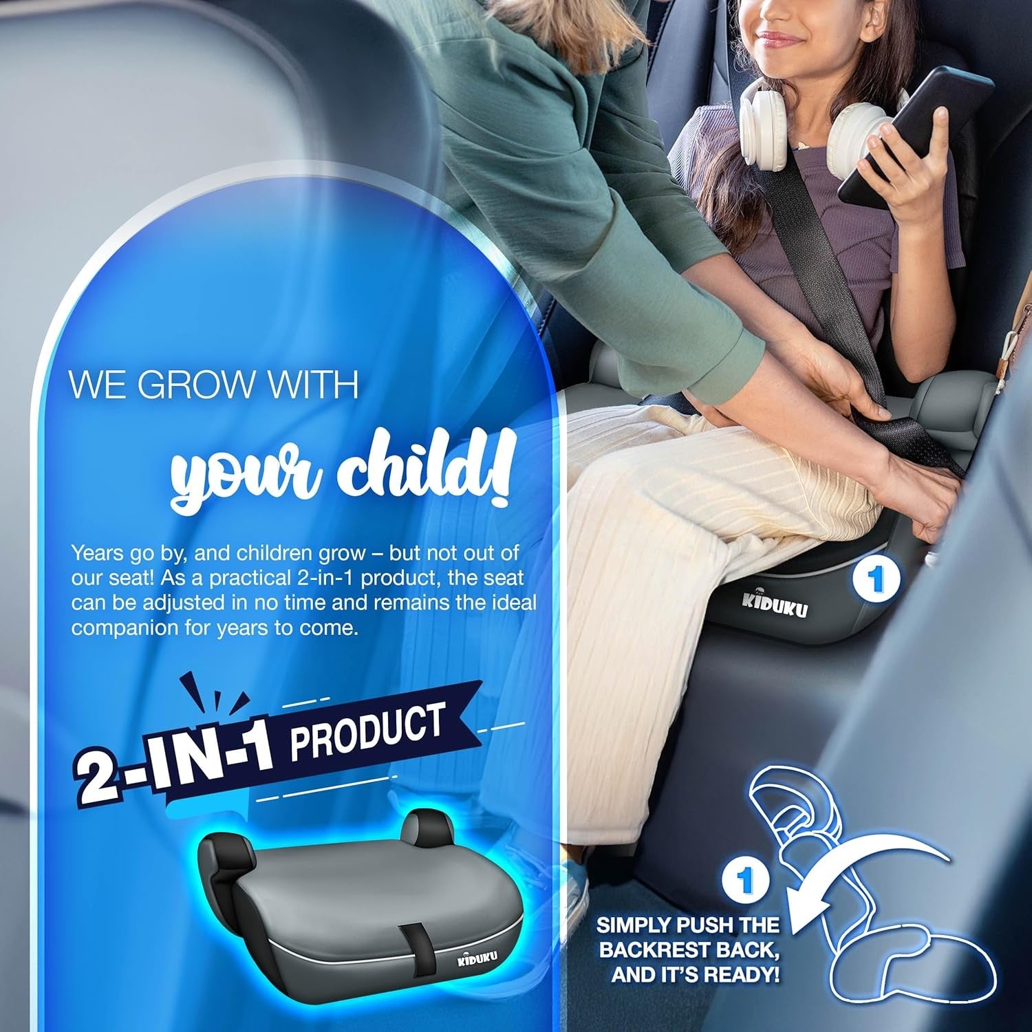 3-in-1 Child Car Seat Booster 9–36kg Group 1/2/3 Safety Approved