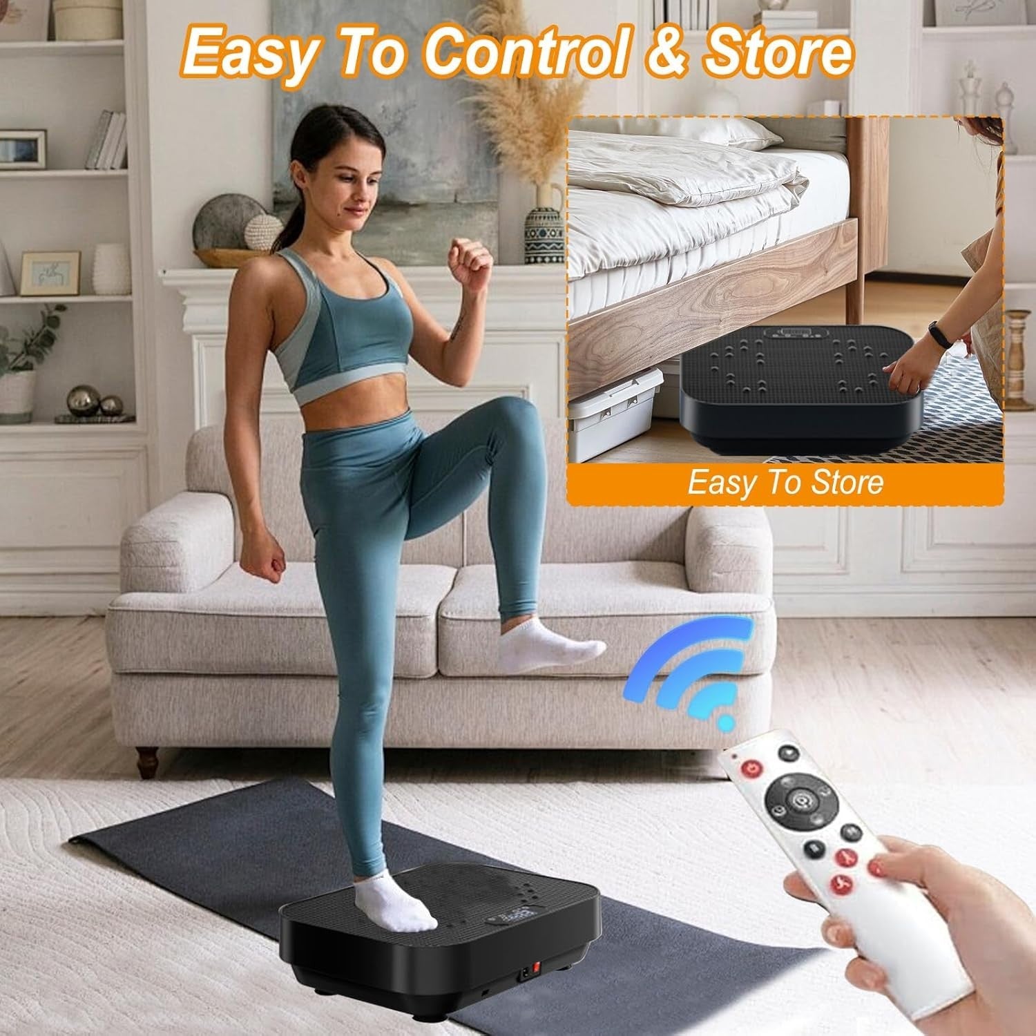Black Vibration Plate Exercise Machine Weight Loss Lymphatic Drainage 99 Speeds