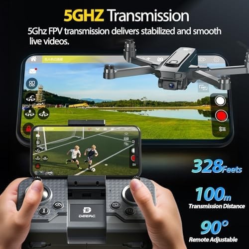 1080P Drone with 5G Transmission, Brushless Motor, 40 Min Flight, Foldable RC