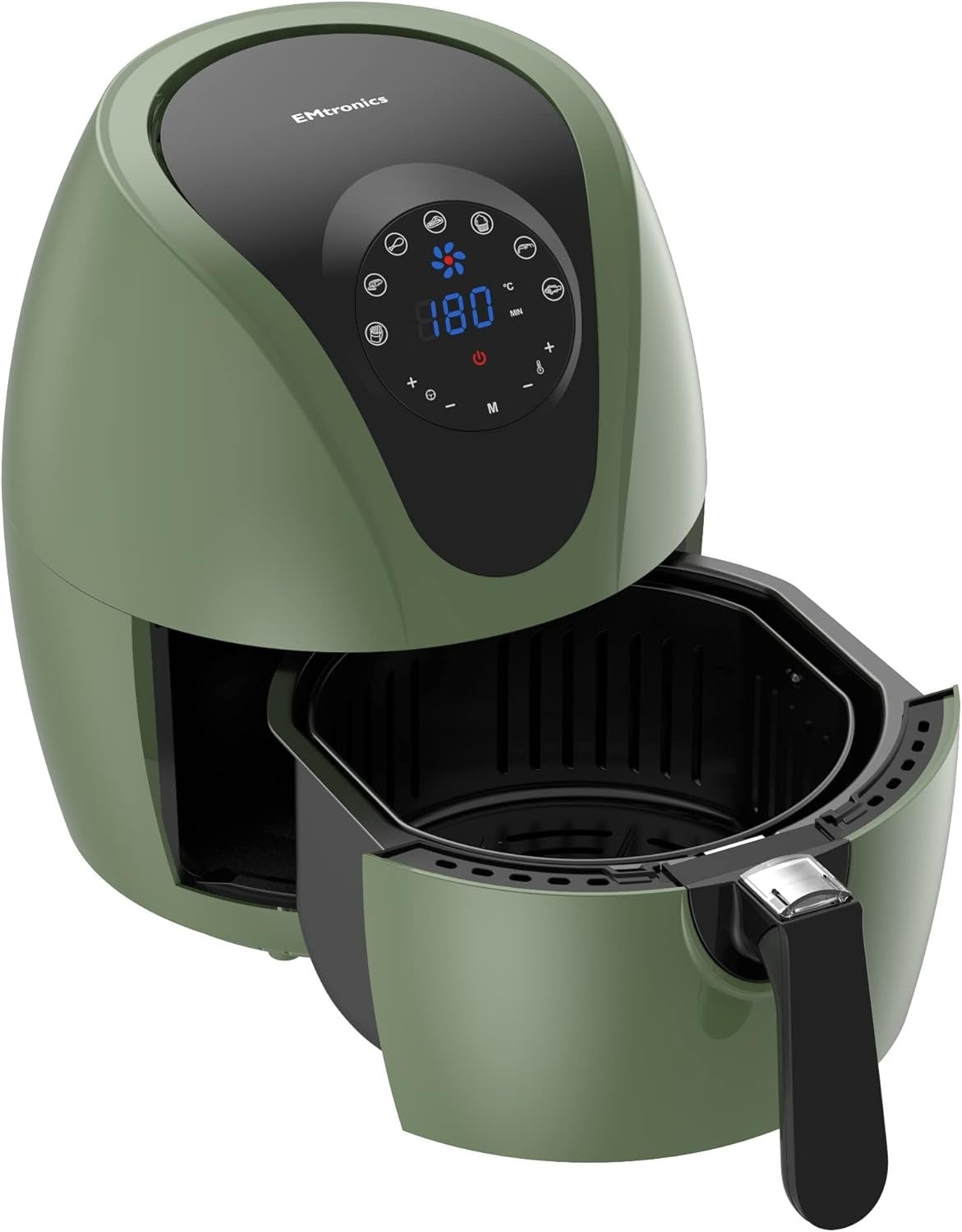 Sage Green Air Fryer Set 12L Digital Oven + 4.5L Basket Low Fat Cook