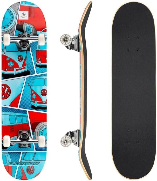 31" Double Kick Trick Skateboard 7 Ply Maple ABEC-7 Wheels Kids Adults 54mm