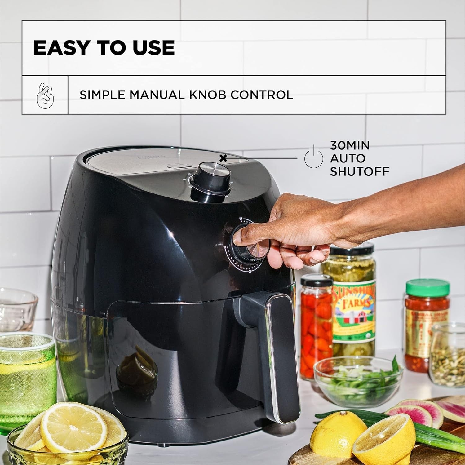 3.5L Manual Air Fryer | Fast Pre-Heat Healthy Cooking | 5-in-1 Multi Cooker