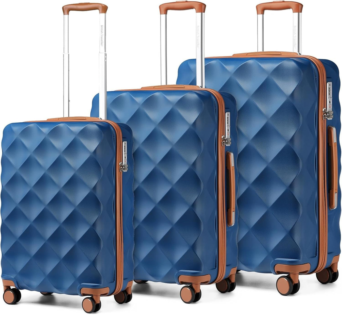 3 Piece Suitcase Set Hard Shell ABS PC 20 24 28 Inch TSA Spinner