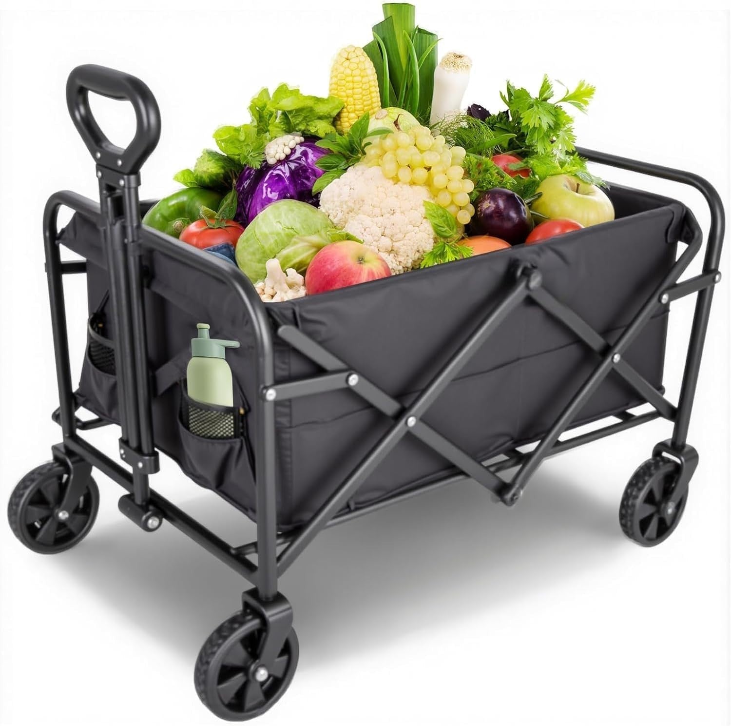 100L Folding Festival Camping Trolley 150kg Wagon Cart with Wheels