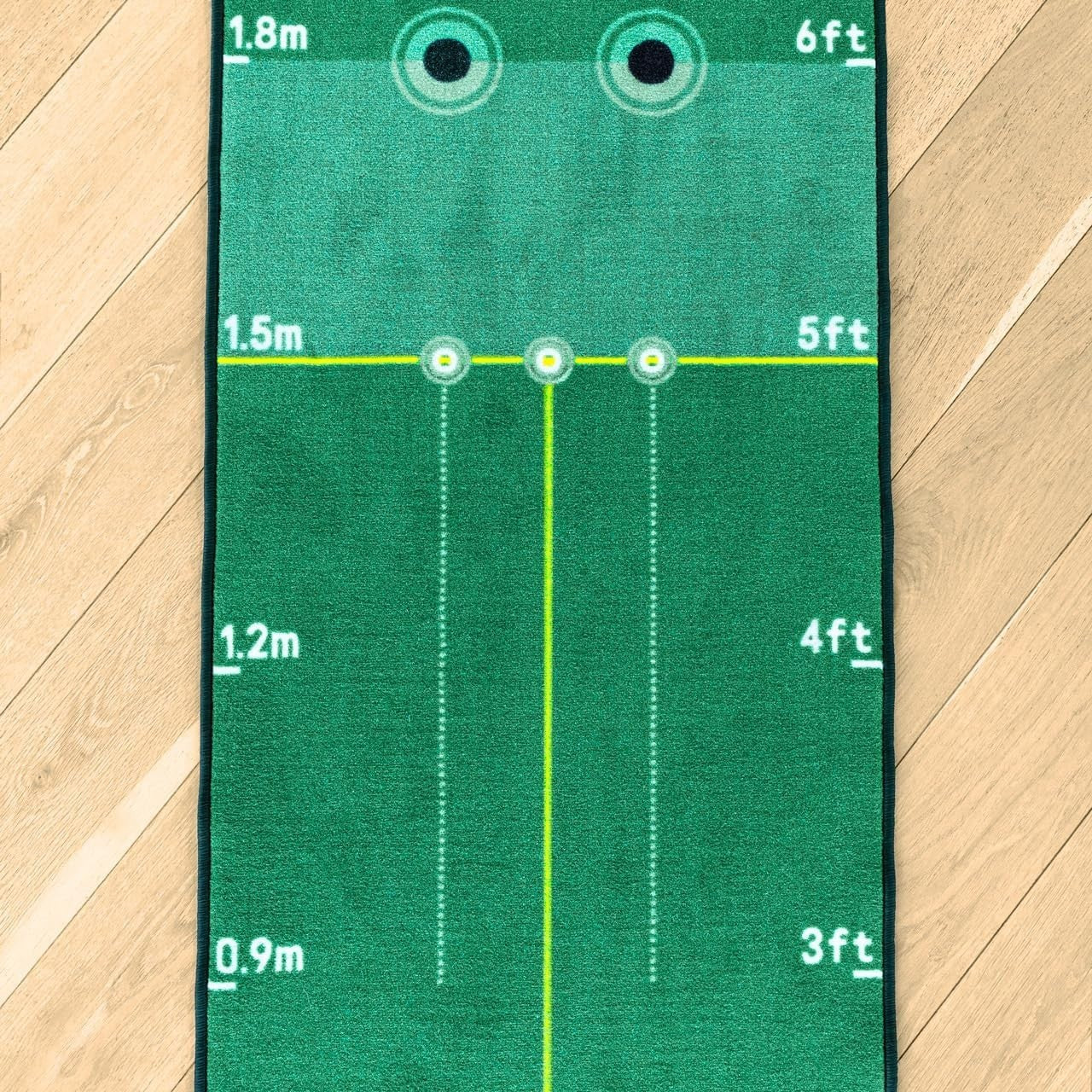 10ft Golf Putting Mat Indoor Practice Trainer Non Slip Multi Target Green