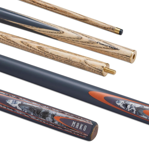 Full Length Snooker Cue 2 Section Ash Wood Stick 10mm Tip Brass Joint