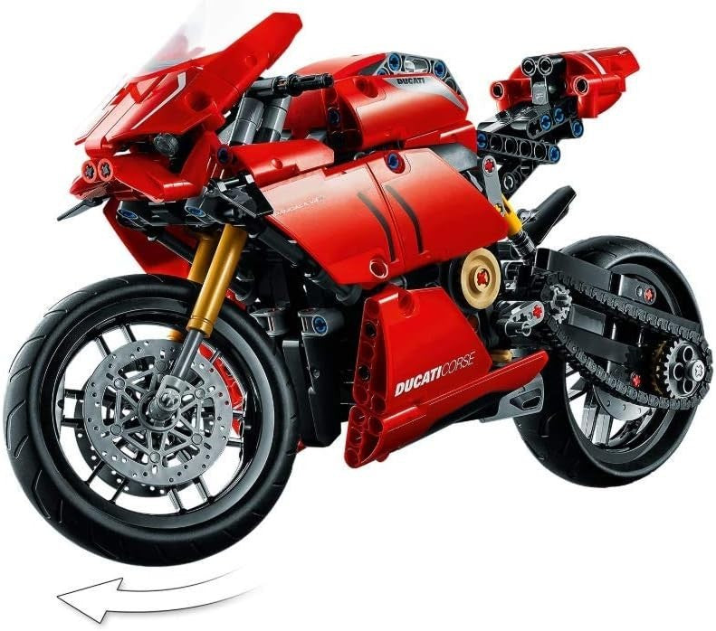 Motorbike Model Kit 646pcs Red Superbike Build Set for Adults & Kids