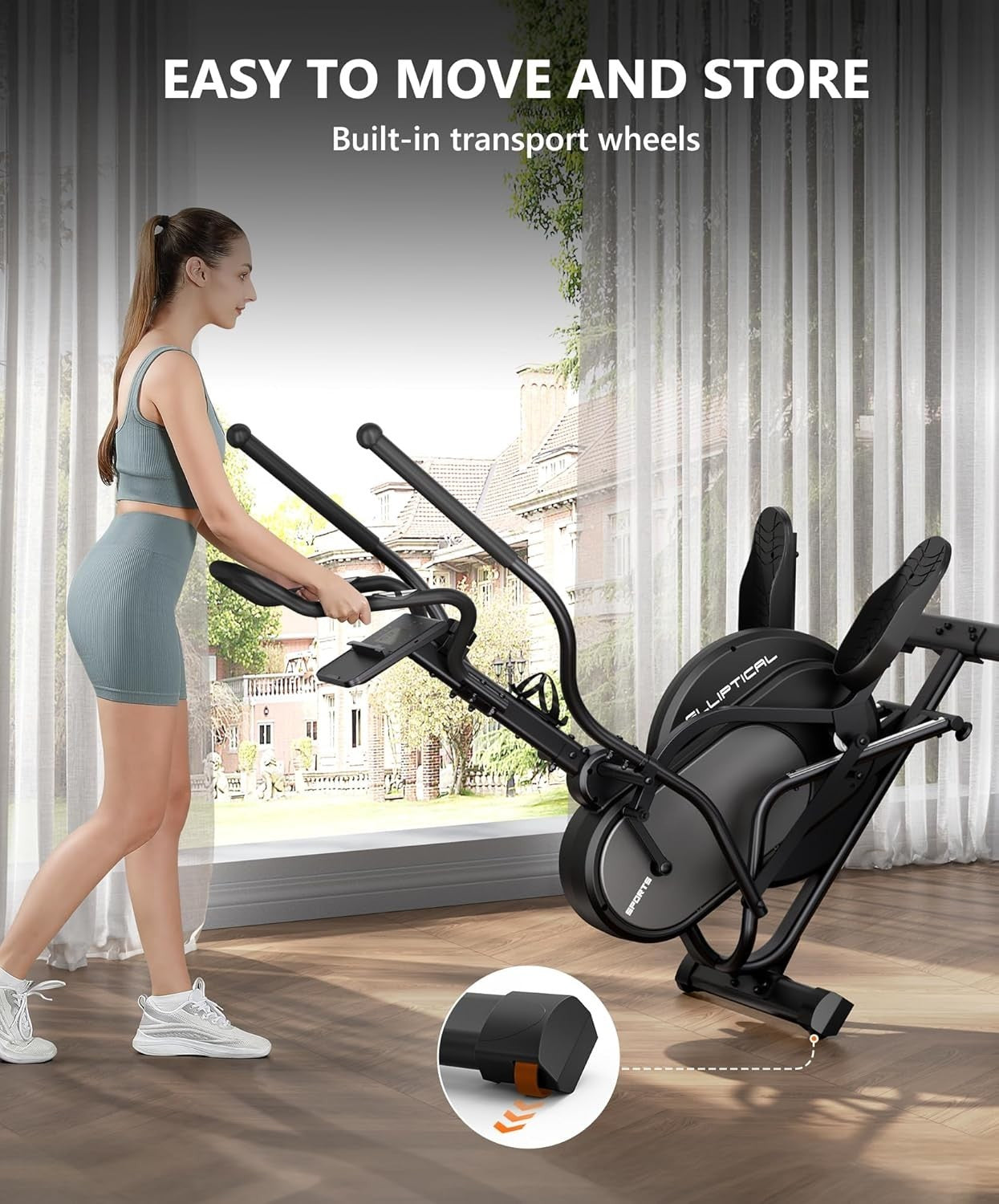 3-in-1 Elliptical Cross Trainer 16-Level Magnetic Resistance Home Gym