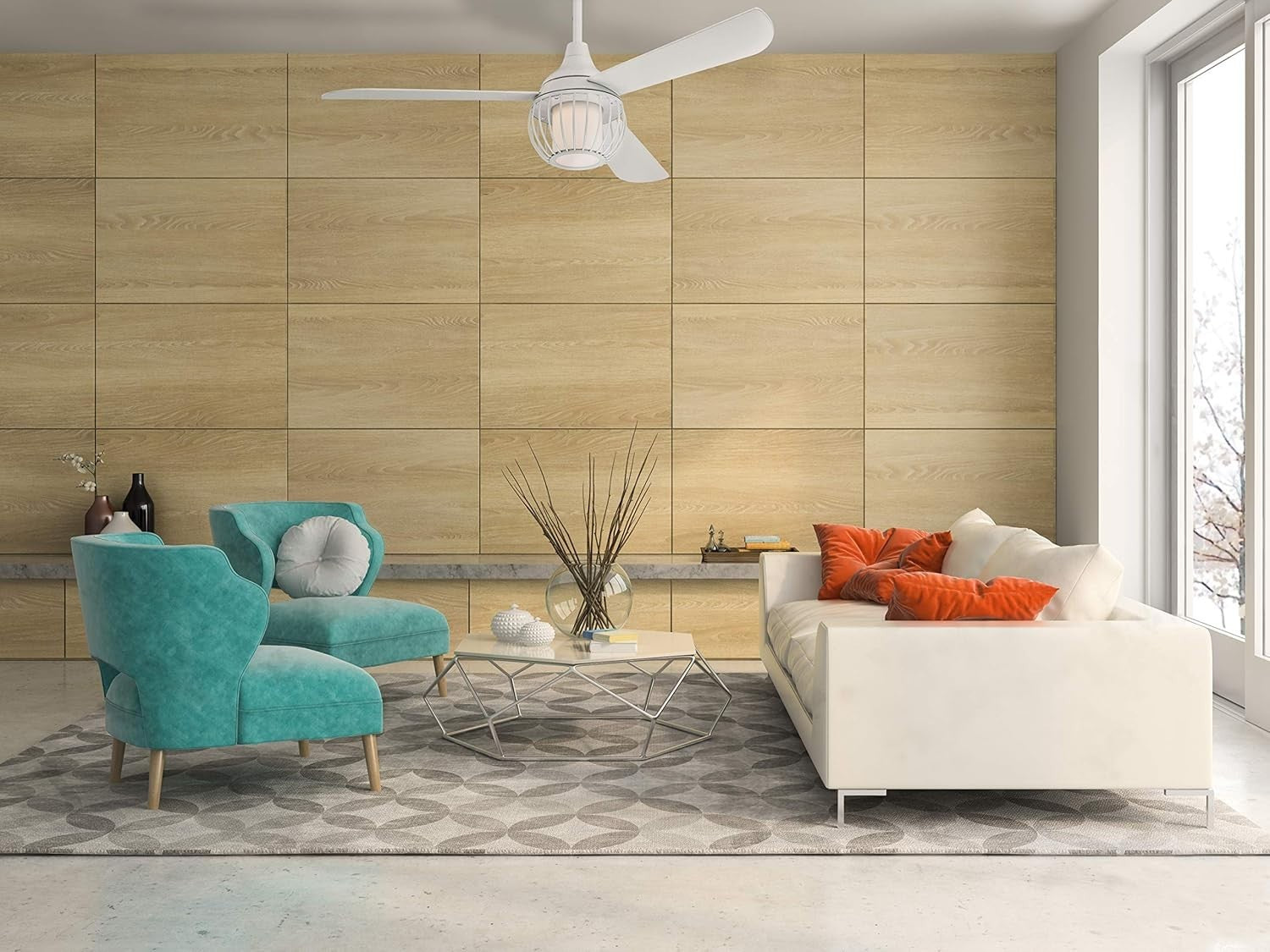 Westinghouse 132CM Graham Ceiling Fan, LED Light, Remote, Reversible, White