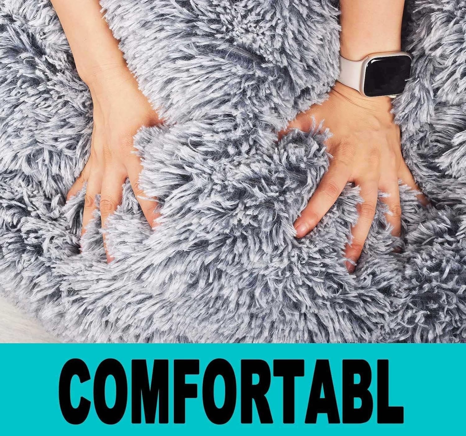 Ultra Soft Faux Fur Bean Bag Chair Cover Storage for Kids Teens Plush Toys