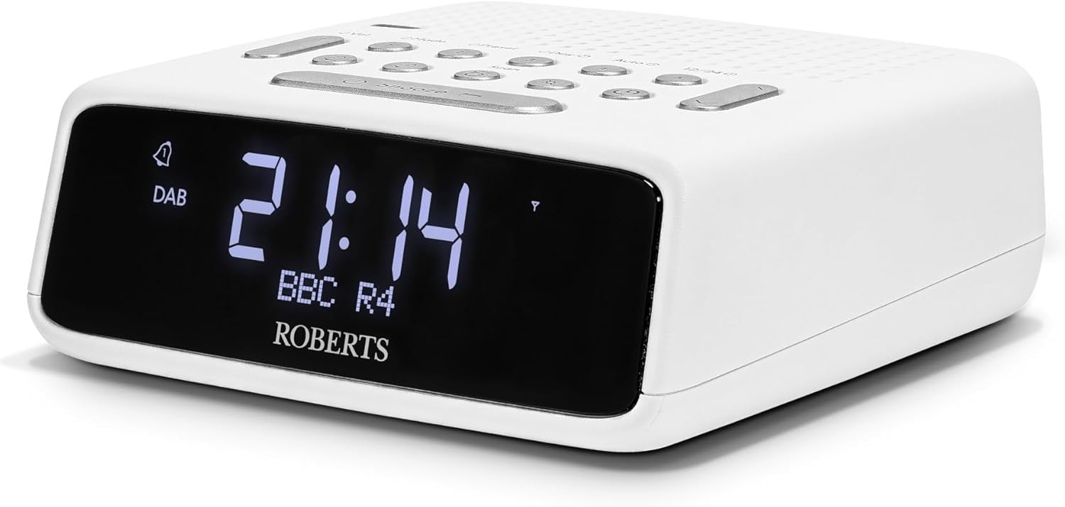 DAB+ FM Digital Clock Radio with Dual Alarm, USB Charging & LCD