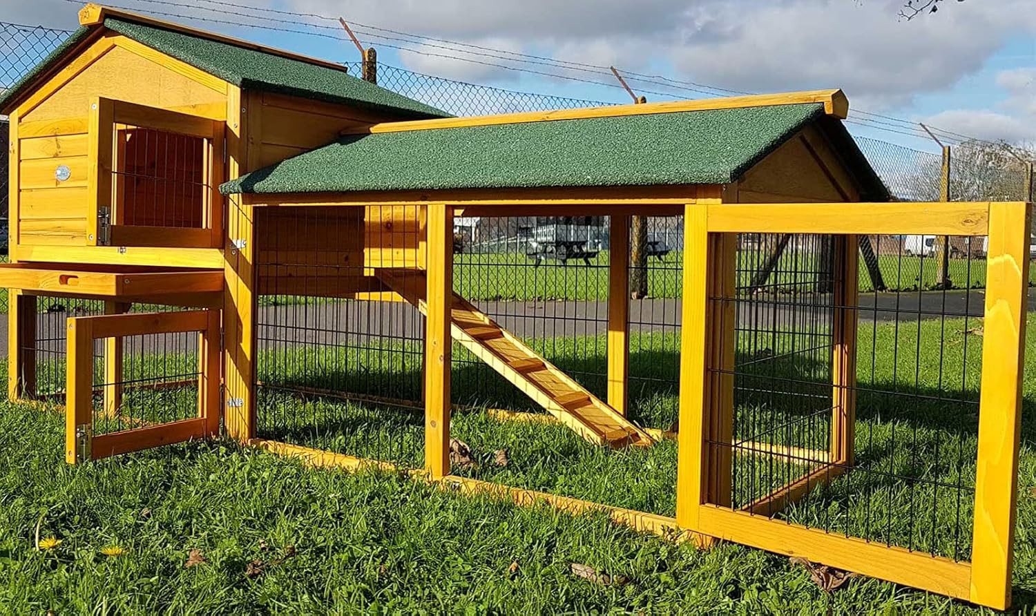 Large Rabbit Hutch XL Outdoor Wooden Run 2 Tier with Night Shelter