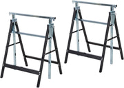 2x Adjustable Telescopic Sawhorse Folding Steel Trestle Work Bench 80–130cm