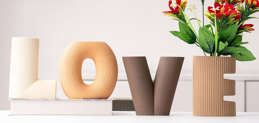 Ceramic Vase Set of 4 Modern Nordic Boho Home Decor Sculptural Ornaments
