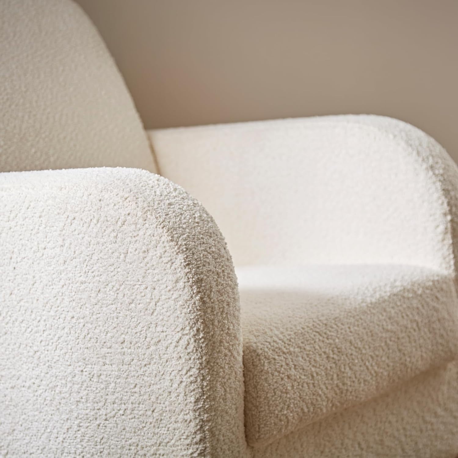 Rocking Nursing Chair Off-White Upholstered Armrest Cozy Maternity Feeding