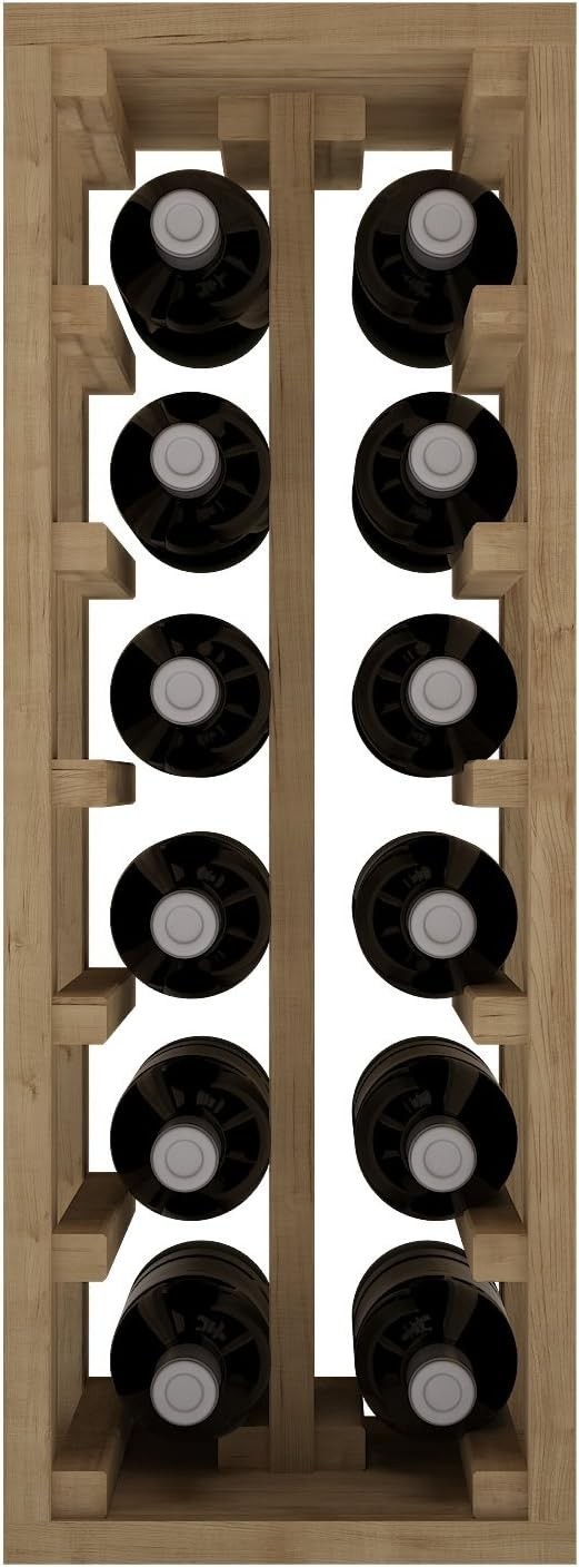 Pine Wine Rack for 12 Bottles – Light Oak Finish | Compact Floor Stand