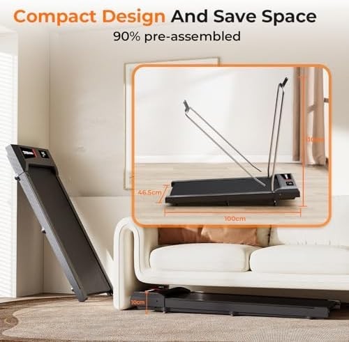 Walking Pad Treadmill 5–8% Incline 2.5HP w/ Handle Bar Under Desk Running 136KG