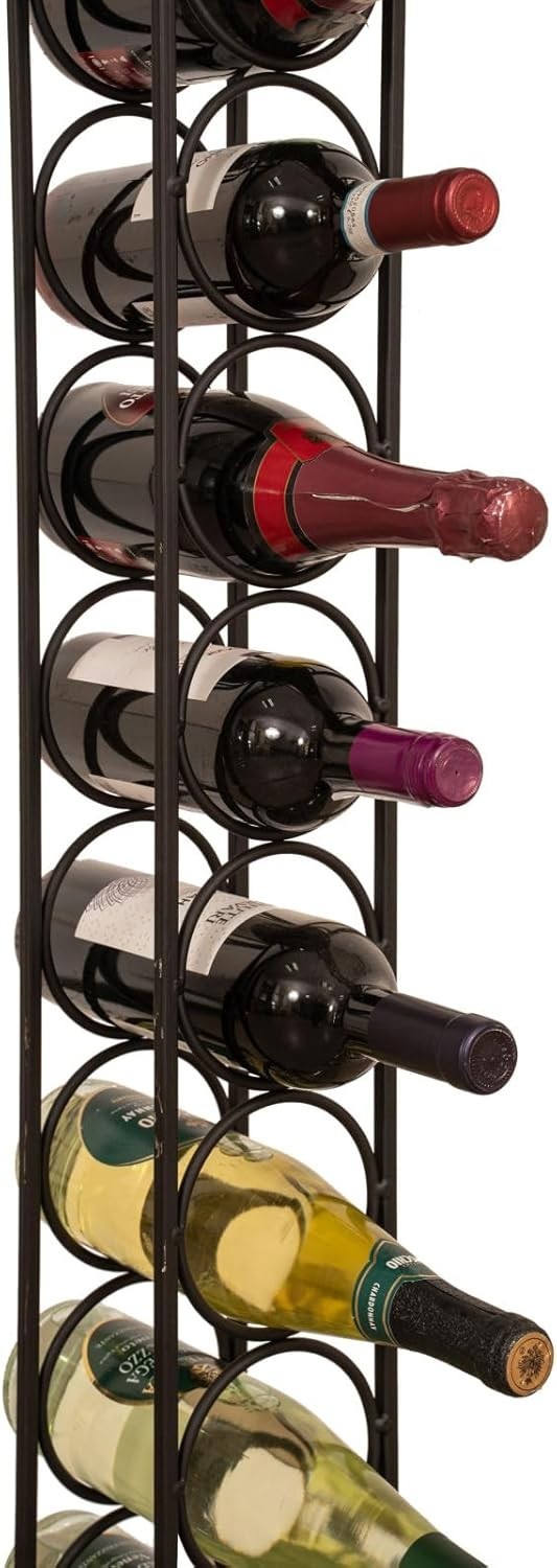 Tall Metal Wine Rack 8 Bottle Holder Free Standing Slim Floor Storage