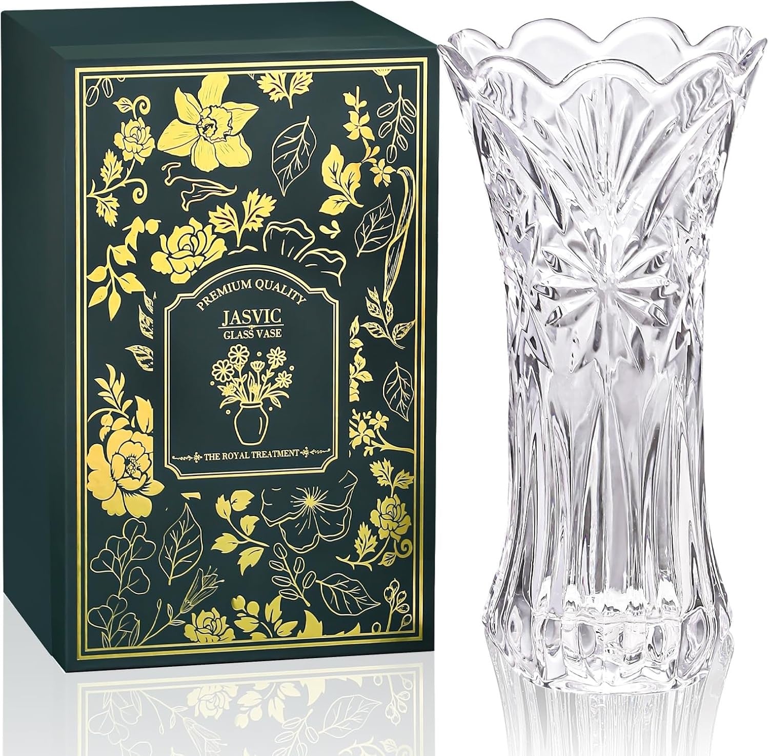 30cm Crystal Glass Flower Vase Tall Tulip Vase Wedding Centrepiece