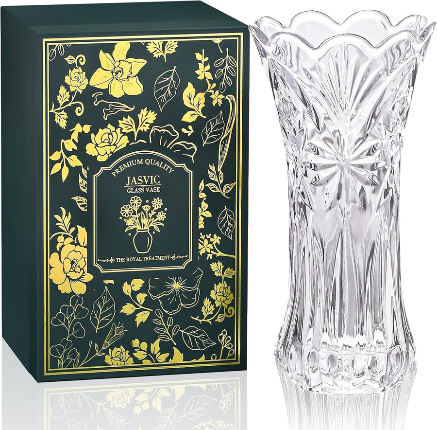30cm Crystal Glass Flower Vase Tall Tulip Vase Wedding Centrepiece