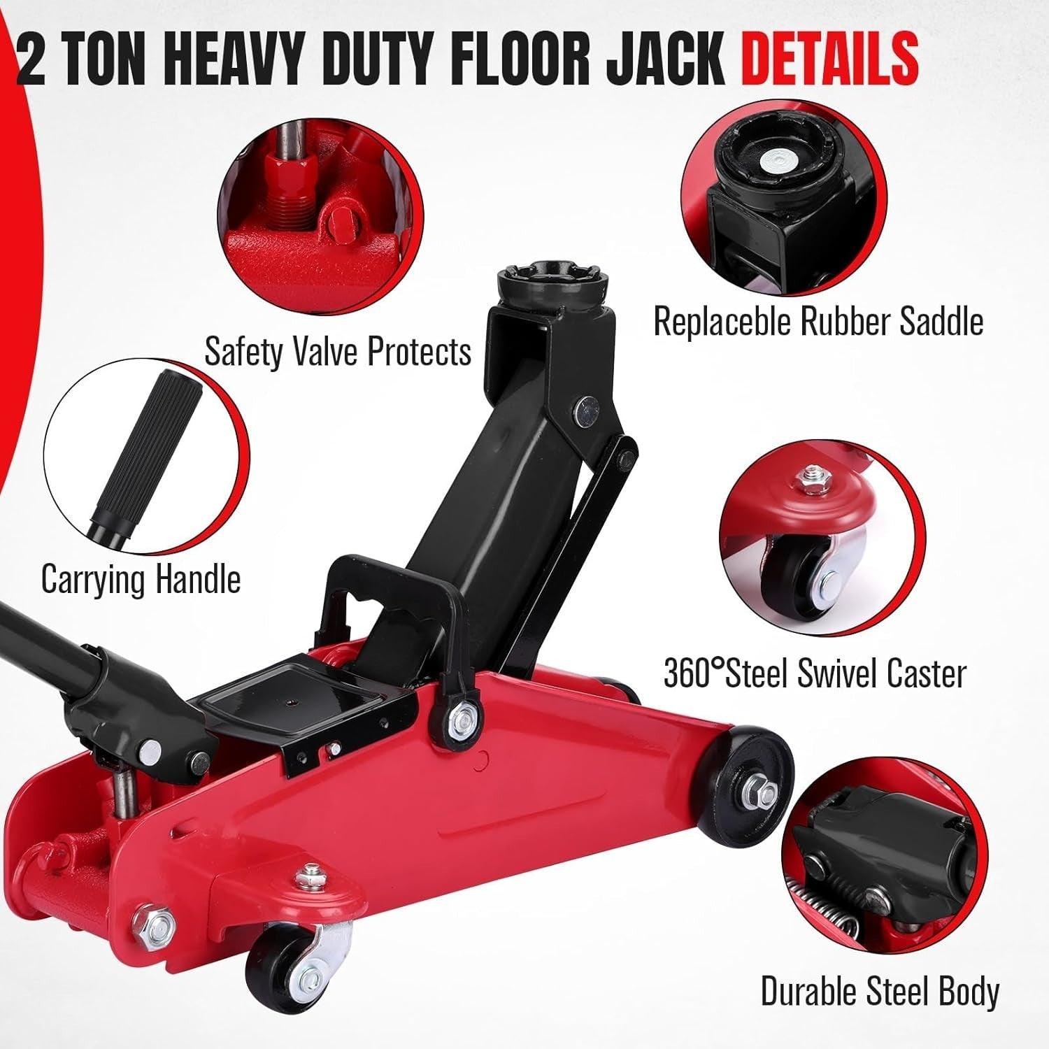 2 Ton Low Profile Hydraulic Trolley Jack 3.3–13" Heavy Duty Car Lift Carry Bag