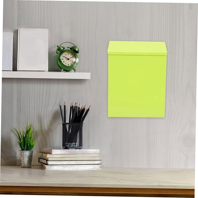 Wall Mounted Locking Mailbox Iron Secure Post Box Green Modern Slim Design