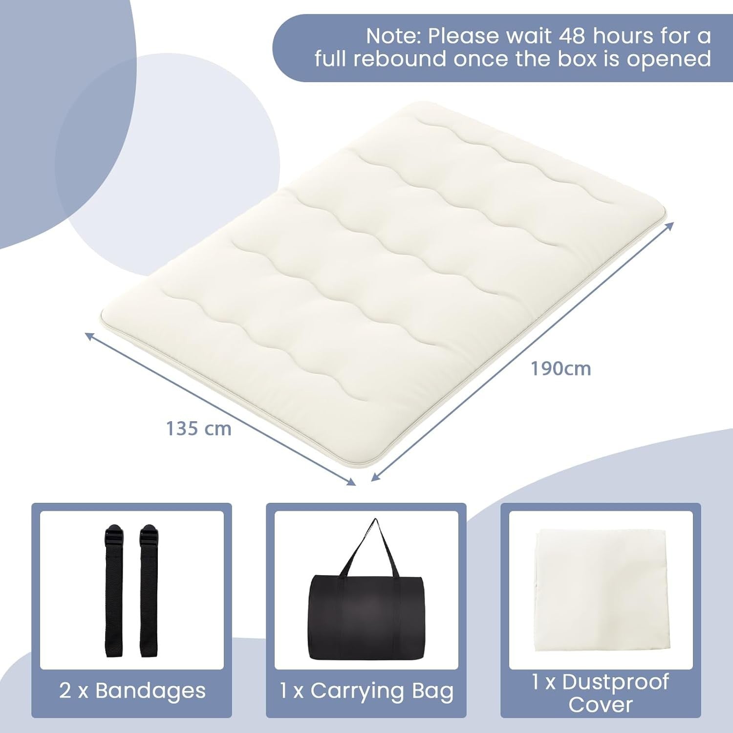 10cm Thick Beige Double Japanese Futon Mattress Foldable Washable Tatami Mat