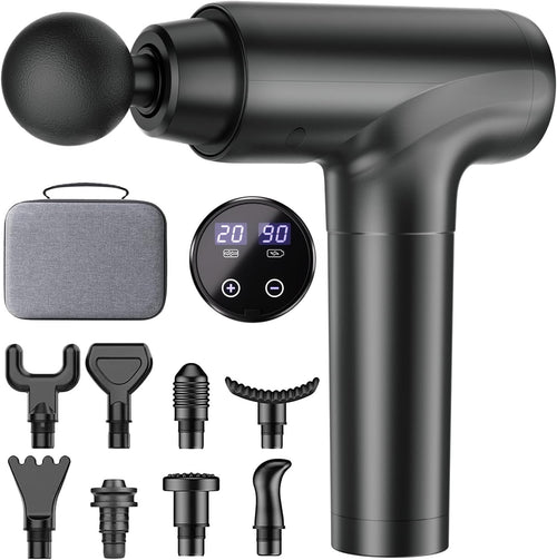 Percussion Massage Gun Deep Tissue 20 Speeds LCD Muscle Recovery Kit