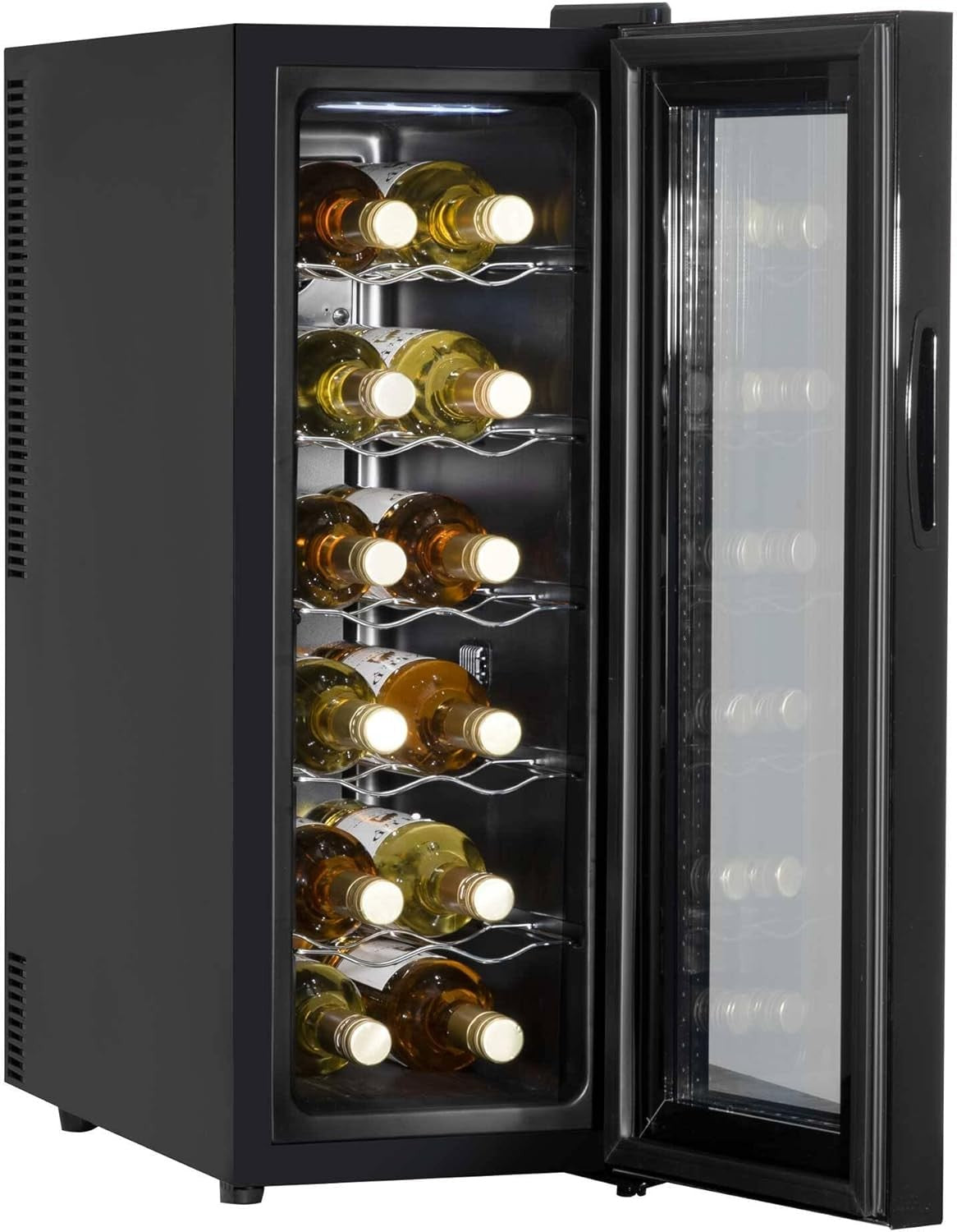 12 Bottle Wine Cooler Fridge Digital Touch Control Ultra Quiet Freestanding