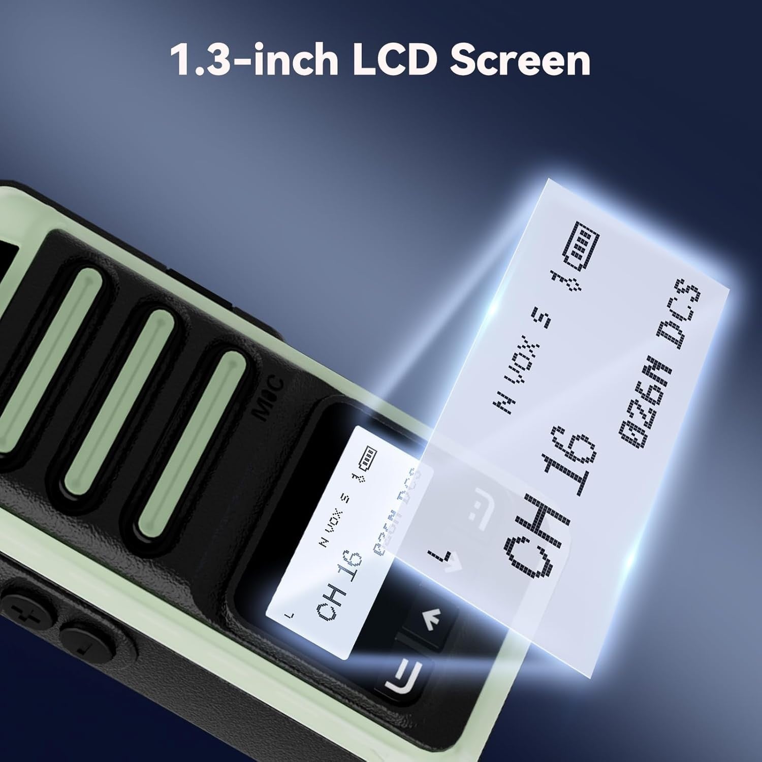 Rechargeable Walkie Talkie LCD Screen Type-C Fast Charging LED Radio