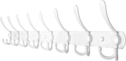 75cm Wall Mounted Coat Rack with 8 Hooks | White Metal Hook Rail Hanger