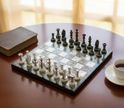 Luxury Brass Chess Set 31cm Board Handcrafted Metal Pieces Premium Gift