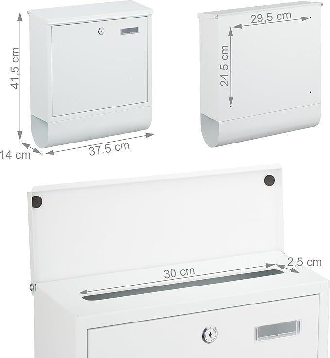Lockable Wall Letterbox with Newspaper Holder – Weatherproof & Secure