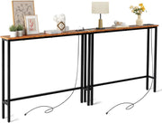 Slim Console Table with Power Outlets & USB Ports, Space-Saving Hallway