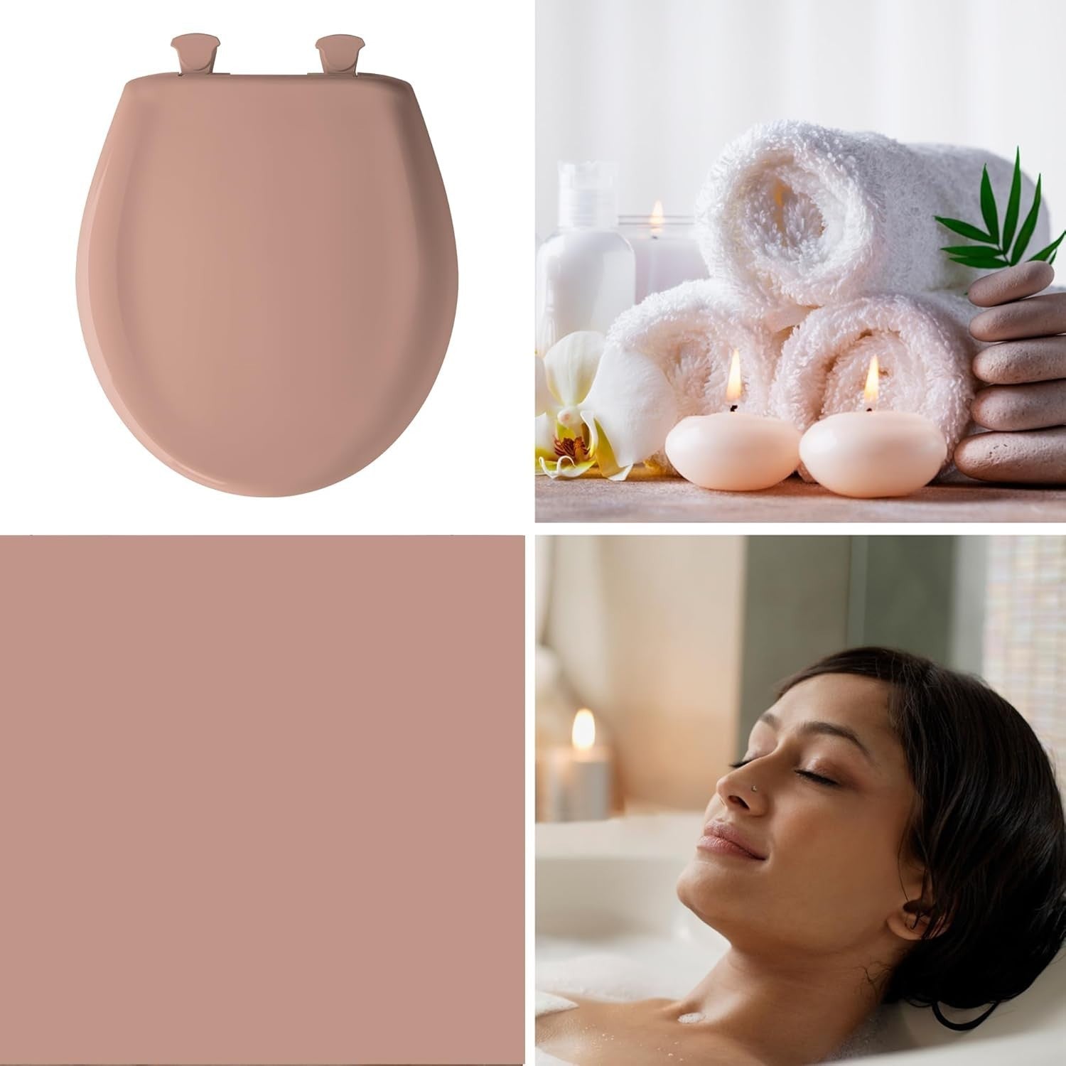 Round Toilet Seat Wild Rose Soft Close Durable Plastic