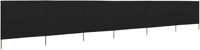 6-Panel Black Wind Screen 800x120cm Outdoor Garden Camping Divider