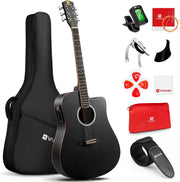 Electro Acoustic Guitar 41in Cutaway 4 Band EQ Black