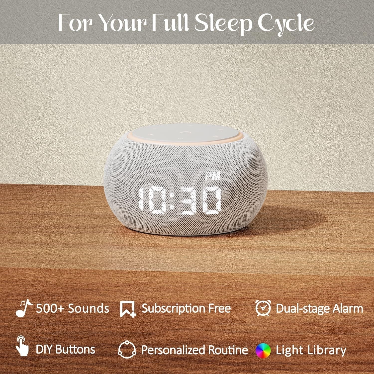 White Noise Machine for Sleep with 507 Sounds, Night Light & App Control