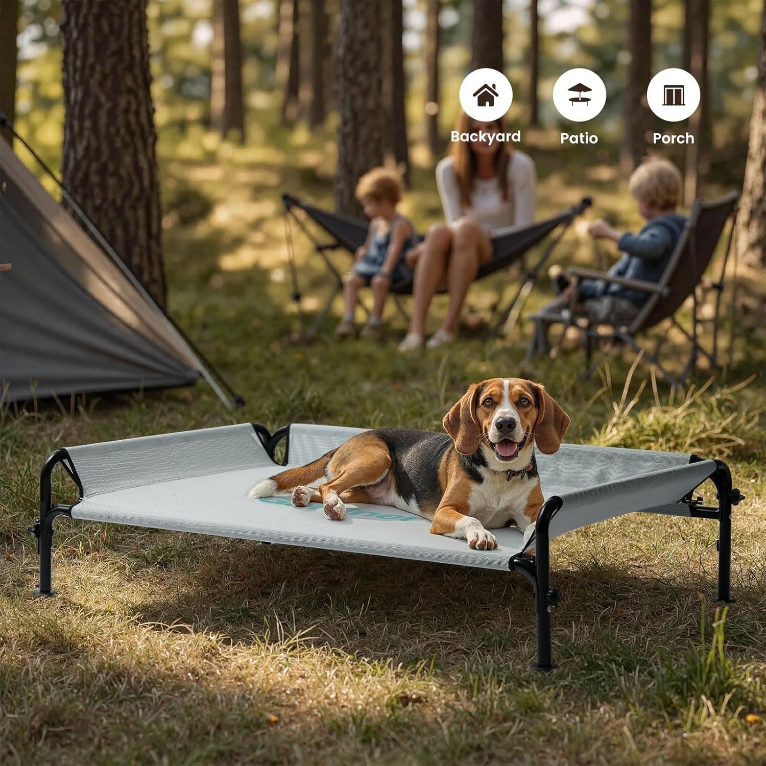 Elevated Dog Bed Large 124x77x31cm Outdoor Cooling Cot