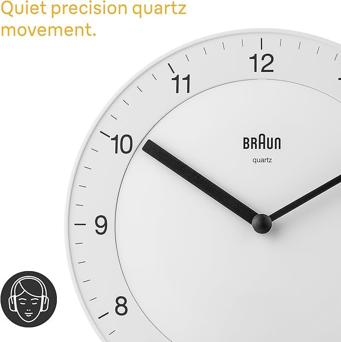 Minimalist Wall Clock 20cm Silent Quartz Modern White Home Office Decor