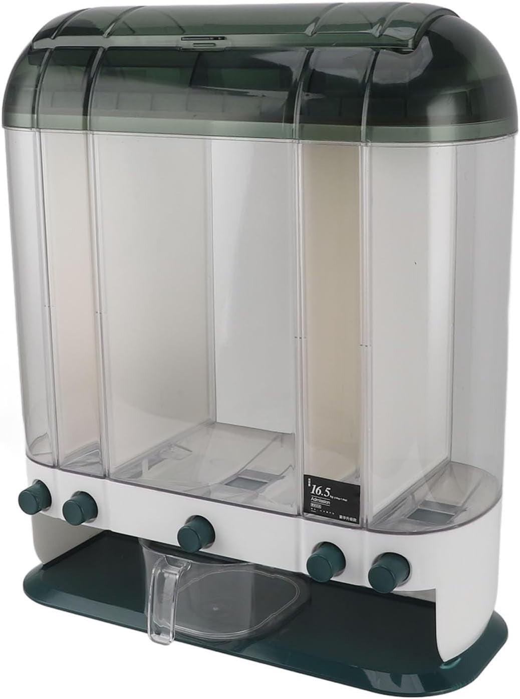 16.5KG Rice Dispenser Airtight Grain Storage Container with Dividers
