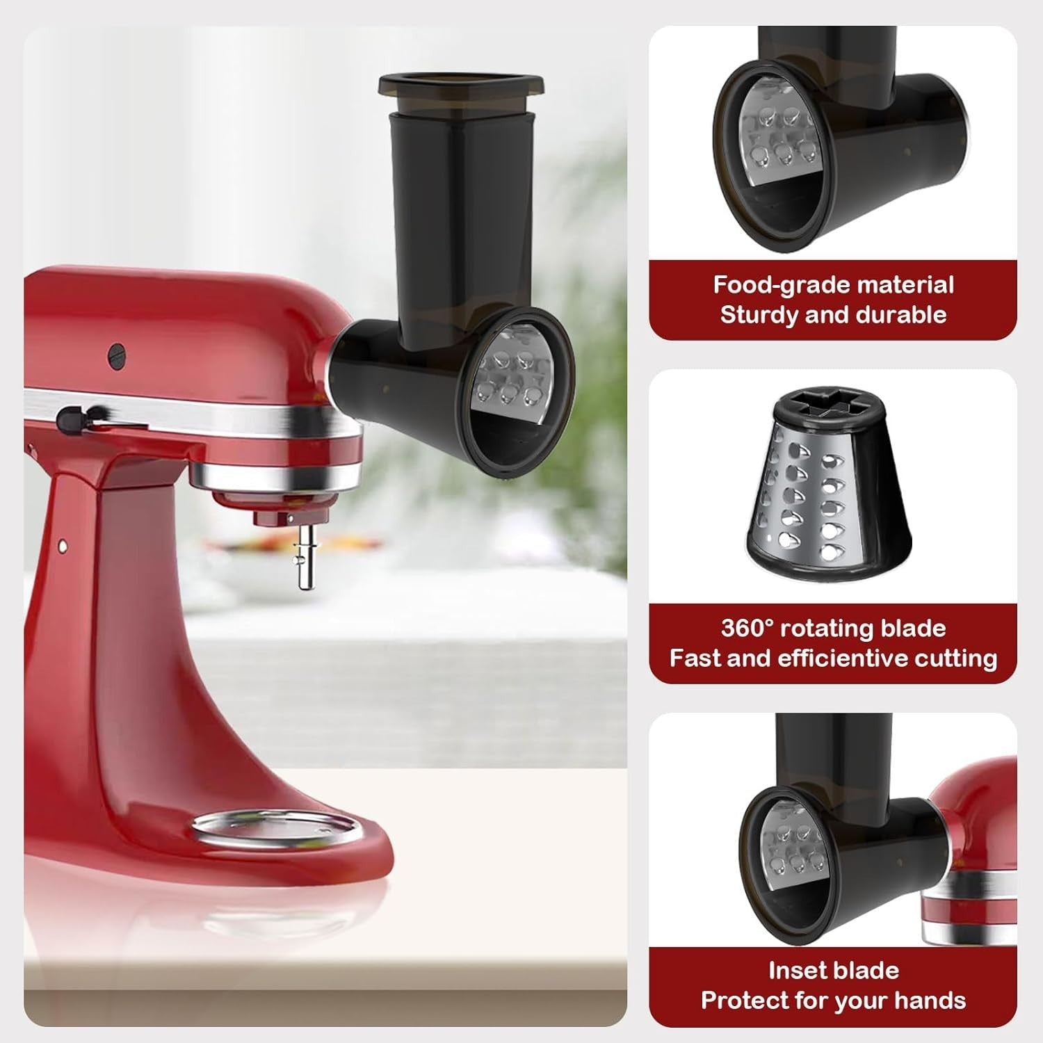 Food Grinder & Slicer Attachment Set Sausage Maker 4 Blade Kit