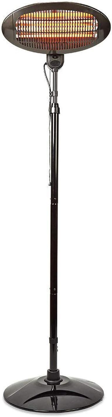 Outdoor Electric Patio Heater 2000W Freestanding Quartz 3 Heat Settings IP34