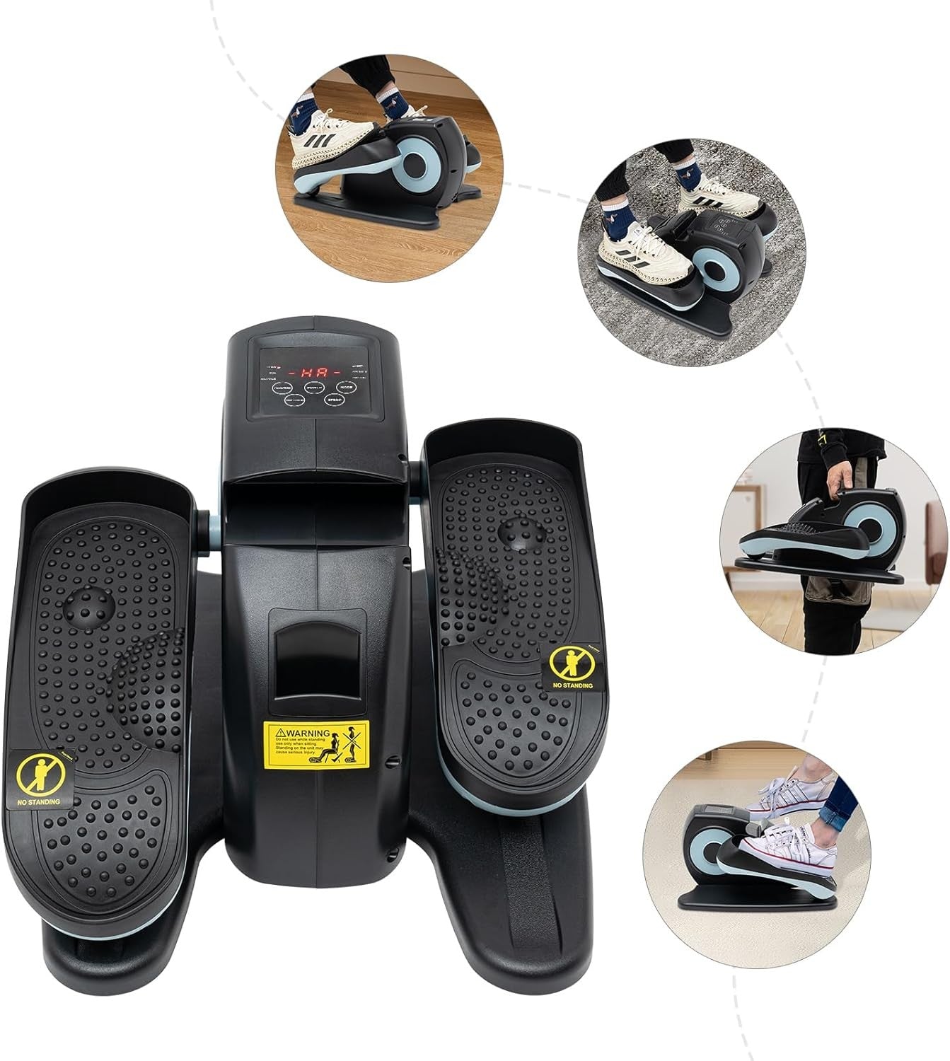 Under Desk Electric Elliptical Leg Exerciser Remote LCD 5 Speed